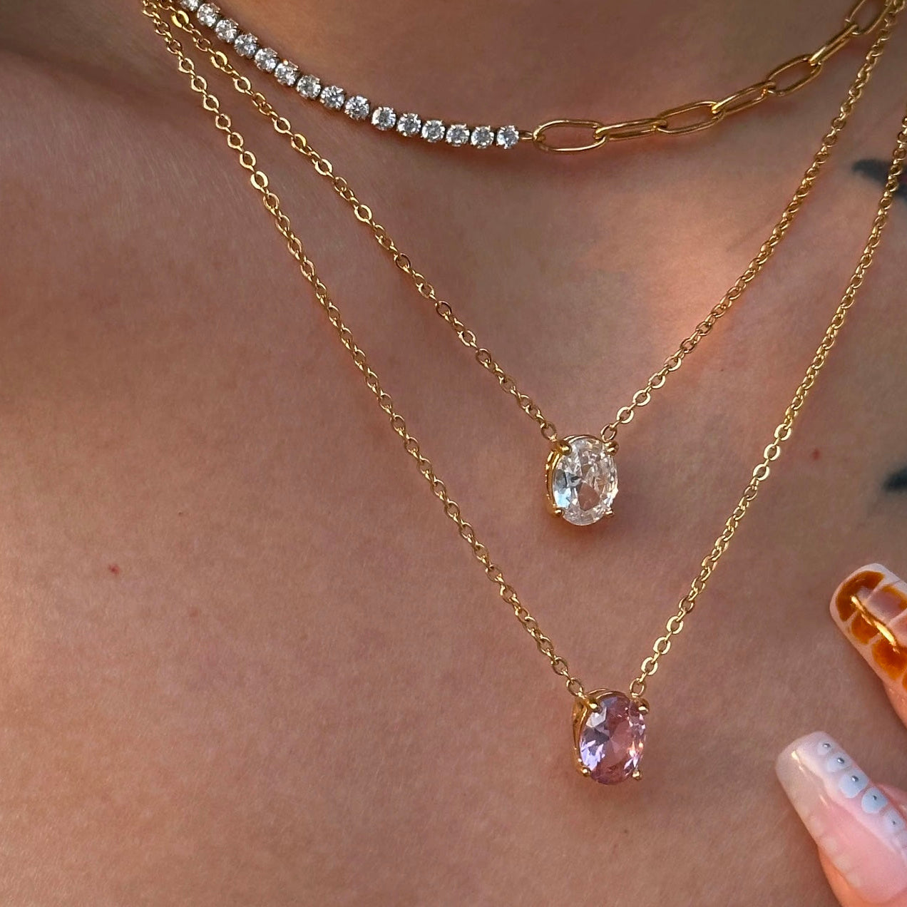 Oval Necklace - 18K Gold Plated image 0