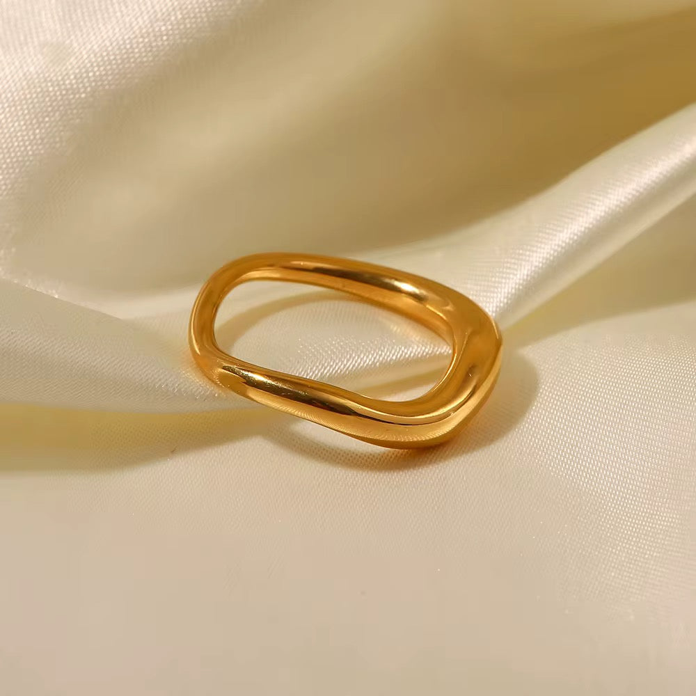 Wave Ring - 18K Gold Plated image 0