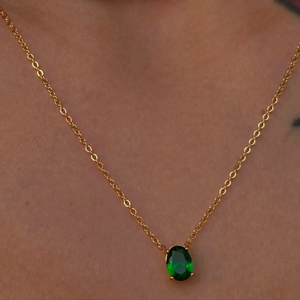 Oval Necklace - 18K Gold Plated image 1