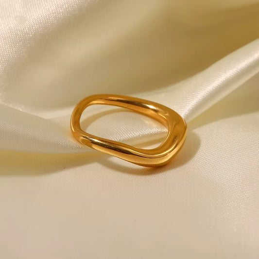 Wave Ring - 18K Gold Plated image 0