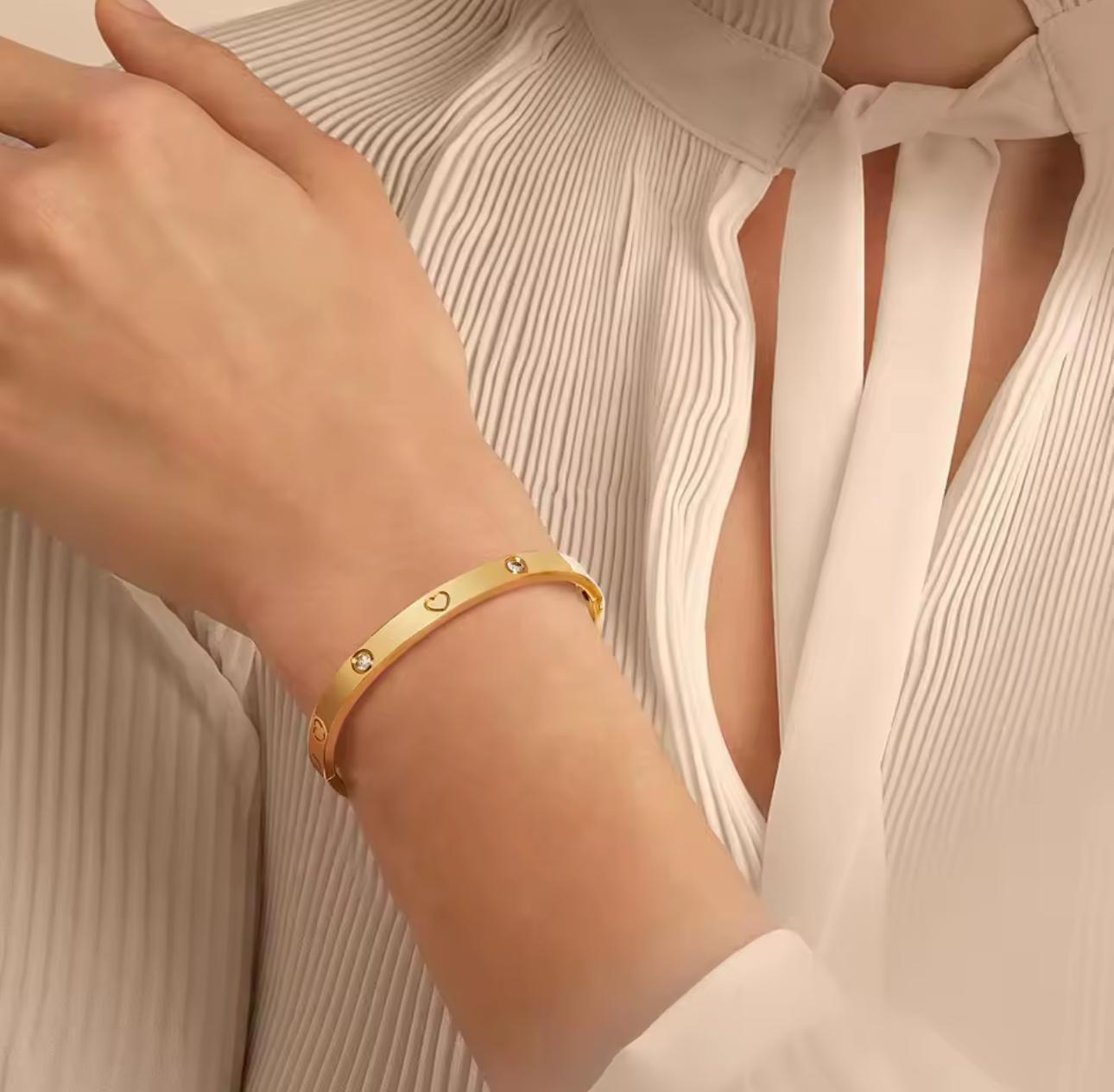 Heartlet Bangle - 18K Gold Plated image 1