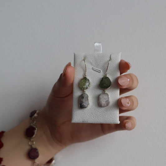 Tourmaline and Quartz Earrings