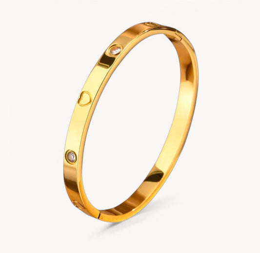 Heartlet Bangle - 18K Gold Plated image 0
